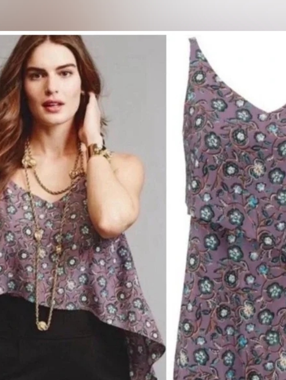 CAbi Lavender Floral Camisole